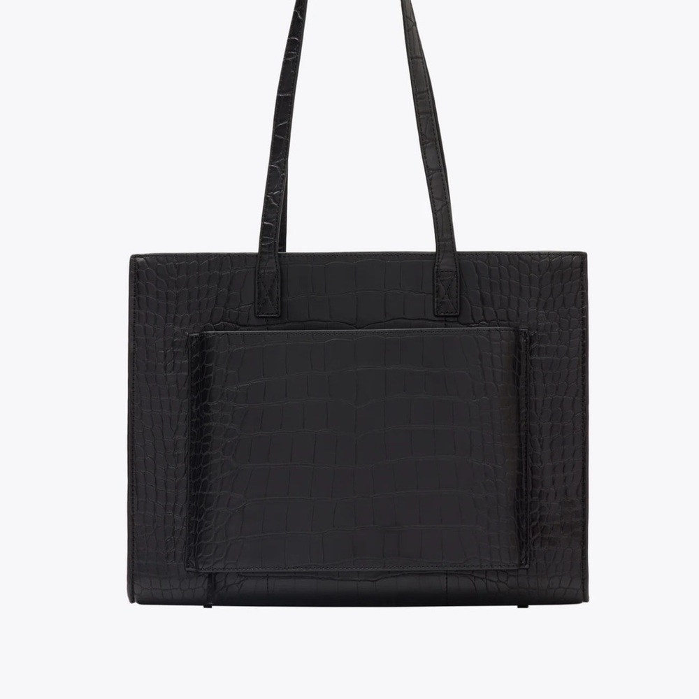 BEIS Black Croc-Embossed Laptop Bag - Picture 3 of 3